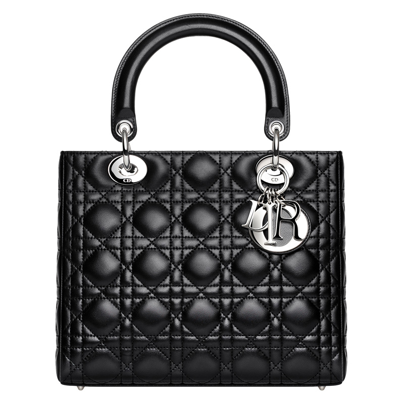 Bag CAL44551 Lady Dior in pelle nera